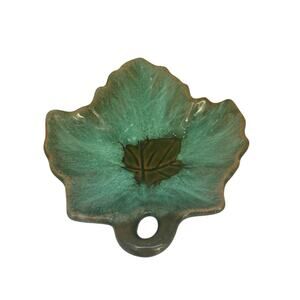 Studio Art Pottery Maple Leaf Trinket Dish Plate Signed McMaster 21 Canada